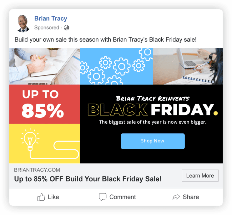 brian tracy paid add on facebok